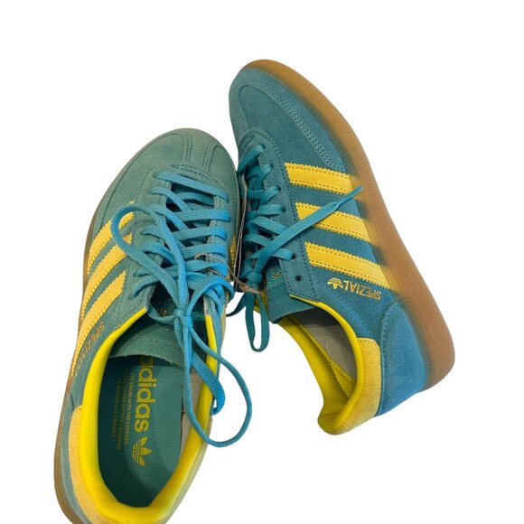 NWT Women's Handball Spezial Shoes Teal + Yellow Size 8 - Picture 8 of 9
